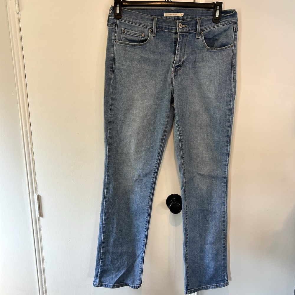 womens levis 505 straight leg jeans size 10‎  30 Length - Picture 2 of 7